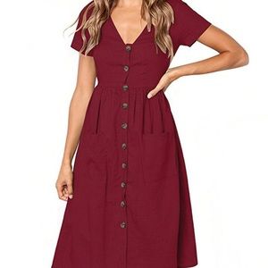 Dress Barn, M, Vneck Button Up Dress with Pockets